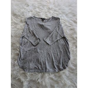 Mango Basics Grey Short Sleeve Wide Top, size Medium
